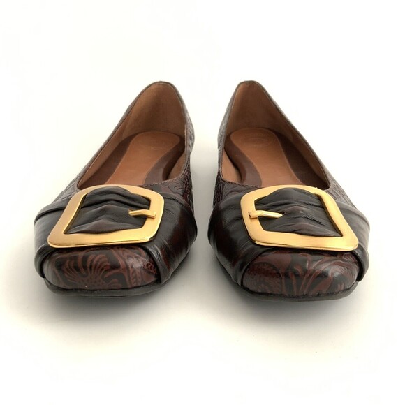 Nurture by Lamaze Flats Women Size 6M Brown Swan Leather Embossed Brazil - Picture 4 of 11